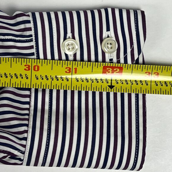 Brooks Brothers Dress Shirt Egyptian Ctn Sz 16-33 Slim Blue Stripe Button-Down - Picture 7 of 13